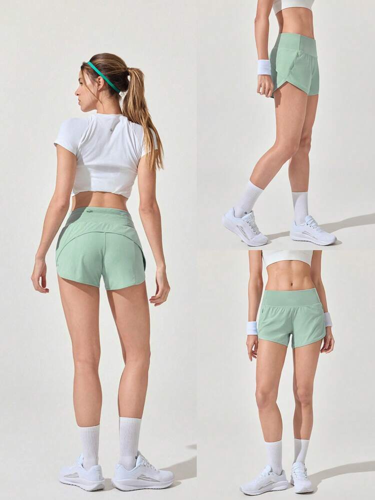 4" VitalSwift High-Waisted Running Shorts With Built-In Underwear Drawstring Pocket Workout Daily Gym Summer Quick Dry Moisture Wicking Anti-Odor