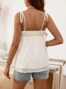 SHEIN 度假波西米亚风花卉孕妇背心和吊带背心 - 杏色 - 查看 2