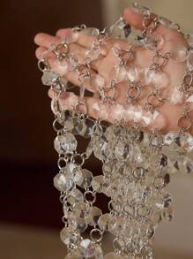 MOTF PREMIUM SHEER RING CHAIN DETAIL COVER UP TOP - Khaki - View 8