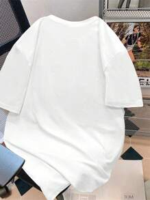 Manfinity Joysei Camiseta de cuello redondo blanca con estampado de limón talla estándar para hombre (Hecho de tela)