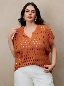 Anewsta Maglione girocollo di moda in maglia, con collo alla coreana, per donne taglia comode