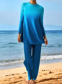 Swim Shayni Ombre Crop Top & Pants Loungewear Set For Women For Summer Beach Vacation