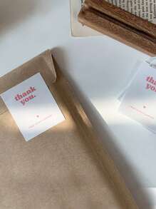 SHEIN 5 Sheets, 30pcs/Sheet Simple 5x6cm Rectangle Thank You Stickers For Gifts Packaging Decoration