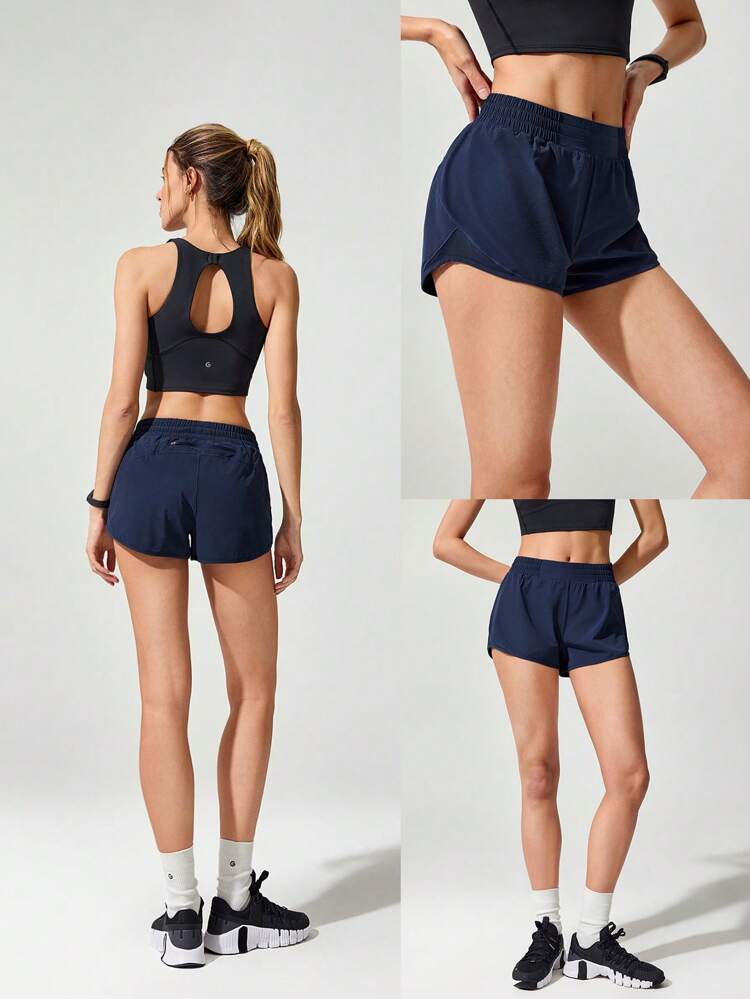 2.5" RefreshRun Shorts VitalSwift Ultralight Sweat-Wicking Mid-Rise Waist Adjustable Drawstring Waist Reflective Running Shorts With Built-In Anti-Odor Underwear Back Zip Pocket High Impact Workout Running Training Spring Summer