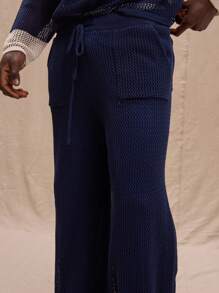 Musero Pantalón de pierna recta con bolsillo lateral de cordón tejido, para primavera, verano y vacaciones