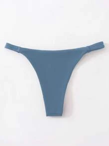 SHEIN Swim Bas de bikini unicolore pour femmes, maillot de bain d'été sexy pour la plage