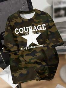COURAGE, Tween Boy Casual Simple Short Sleeve Round Neck T-Shirt, Suitable For Summer - Multicolor - View 2