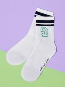 SCOOBY-DOO X SHEIN 1 Pair Striped Pattern Fashionable & Cute Crew Socks - Multicolor - View 4