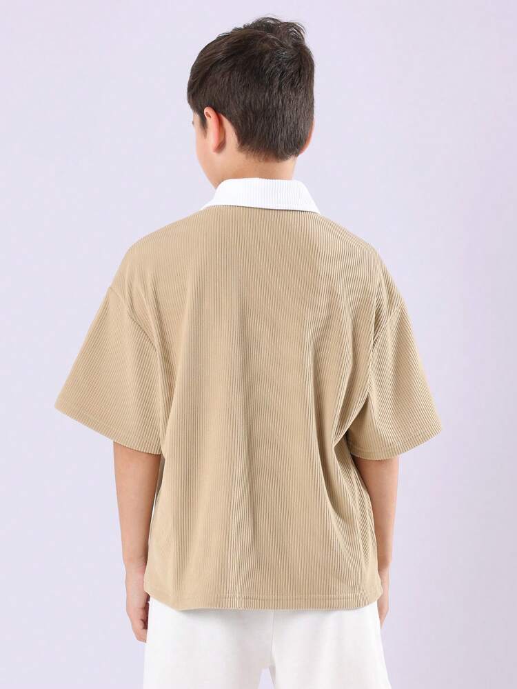 Polo a maniche corte a coste, stile classico moderno