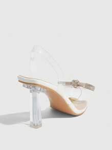 CUCCOO SZL Women's White Pointed Toe Transparent High Heels - White - View 9