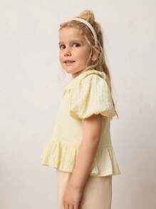 Maija Kids Maija Kids Camisa holgada y casual con mangas abullonadas y cuello de Peter Pan