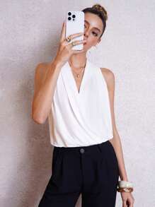 Lavishia Body fără mâneci cu imprimeu floral pentru ținuta de vară pentru ziua mamei - alb - Vizualizare 4