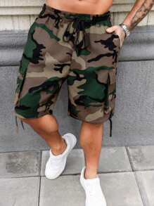 Manfinity Homme Men's Casual Camouflage Print Cargo Shorts For Everyday Streetwear Cargo Shorts Men Shorts Men S Camo Shorts Men Camouflage Shorts Camo Men Shorts Army Shorts Men - Multicolor - View 6