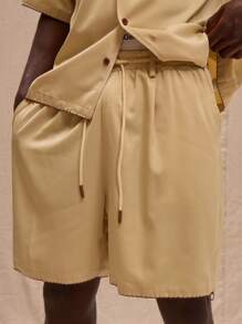 Musero Satin Drawstring Detail Shorts Spring, Summer, Holiday - Yellow - View 5