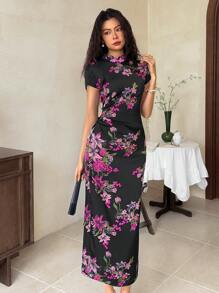 EastFlair 女士中长休闲连衣裙，适合夏季 - 黑色 - 查看 4