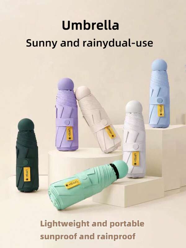 1 buc Umbrelă de soare capsula pentru femei, protecție solară cu dublu scop, protecție UV, umbrelă de soare, compactă, mini umbrelă de buzunar portabilă, zi însorită sau ploioasă, umbrelă pliabilă FIVE, umbrelă de protecție solară și umbrelă de protecție împotriva ploaielor, umbrelă INS, înapoi la școală (mai multe culori disponibile)