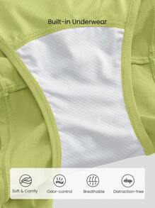 GLOWMODE 2.5" Stay Cool Quick-Dry Lightweight Zipper Pockets Reflective Strips Low Waist Active Running Shorts With Built-In Deodorant Underwear Jogging Training Gym Workout Wear - Yellow - View 5