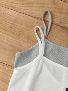 2pcs Women Casual Strap Home Wear Set Outfit