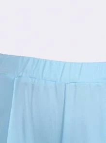 SHEIN Young Girls Fashion Letter Print Elastic Waist Loose Shorts