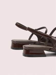 CUCCOO DOLLMOD Women's Coffee Brown Butterfly Decor Mary Jane Flats, Square Toe, Slingback Shoes For Commuting, Dates, Parties, Casual Walks, School, Cute & Sweet Style