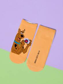 SCOOBY-DOO X SHEIN 1 Pair Cartoon Puppy Print Ankle Socks