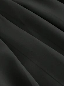 SHEIN MOD 夏季优雅黑色V领迷你泡泡袖茶歇裙 - 黑色 - 查看 8