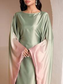 Veilorie Women Elegant Modest Ombre Arabic Dress - Multicolor - View 7
