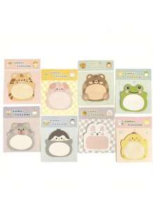 SHEIN Sách ngẫu nhiên Giấy ghi nhớ động vật hoạt hình dễ thương, Văn phòng phẩm cho học sinh, Ghi chú dán tin nhắn văn phòng, Quay lại trường học - Nhiều màu - Xem 2