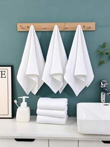 1pc/ 2 PC (Towel + Laundry Towel), Striped Design, Thickness, Sucking, Softness, Skin Friend, Face Towel And Indoor Bathroom Bath Towel - White - View 5