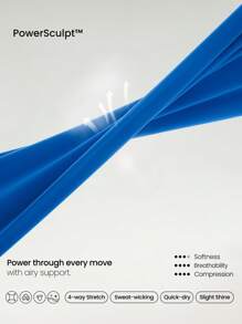 GLOWMODE Sujetador deportivo Powersculpt™ de alta sujeción con tirantes cruzados ajustables, banda elástica y escote en V, para entrenamiento, gimnasio y , con copas extraíbles - Blue Power - Ver 5