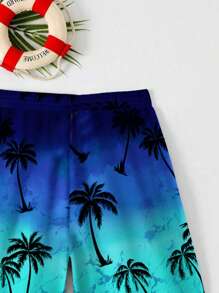 SHEIN Teen Boys' Casual Loose Swim Trunks, Suitable For Summer