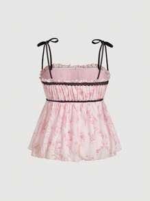 SHEIN MOD 大码女式印花吊带背心，秋季休闲上衣