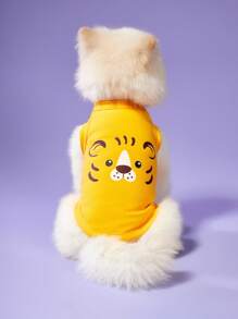PETSIN 2pcs Pet Cat Dog Universal Tiger Leopard Print Cute Fashion Casual Breathable Dog Vest