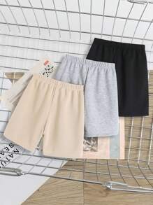 SHEIN Leap Crew 3 件套青少年男孩休闲经典城市名称（纽约、加利福尼亚、洛杉矶）印花短裤，时尚，适合夏季