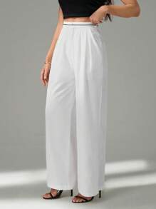 SHEIN Tall Kontrast Farbige Tasche Lässig Anzughose mit weitem Bein