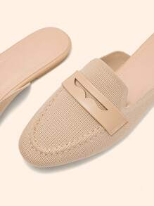 CUCCOO BASICS CUCCOO Women's Casual Flat Slip-On Mules - Apricot - View 3