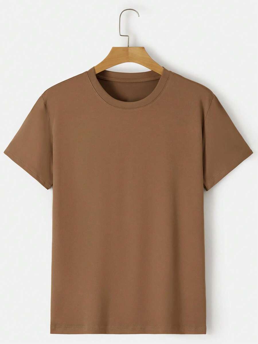 Manfinity Dauomo Men Solid Round Neck Tee