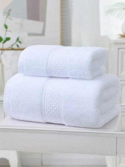 1pc/ 2 PC (Towel + Laundry Towel), Striped Design, Thickness, Sucking, Softness, Skin Friend, Face Towel And Indoor Bathroom Bath Towel