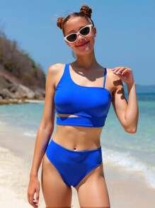Conjunto de bikini sólido nuevo de 2025, elegante y para playa, piscina, traje de baño para chicas adolescentes, trajes de baño para mujeres, trajes de baño para mujer, bikinis para adolescentes