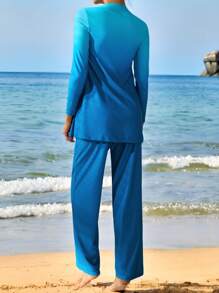 Swim Shayni Ombre Crop Top & Pants Loungewear Set For Women For Summer Beach Vacation