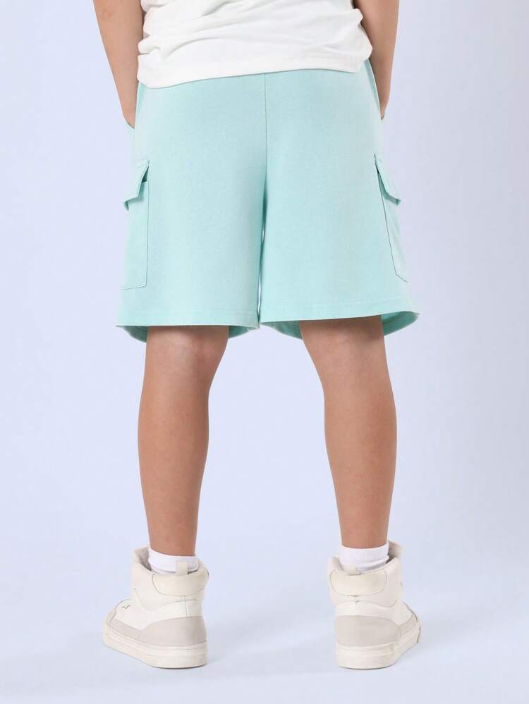 Shorts cargo com bolsos com cordão e cós elástico