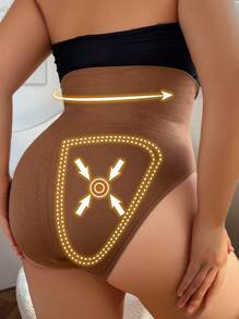 SHEIN 1 件大码女式无缝高腰塑身内裤