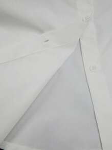 SHEIN LUNE 无袖翻领女式花卉刺绣衬衫，简约休闲通勤，适合春夏季上衣 - 白色 - 查看 5