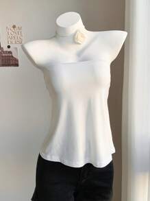 SHEIN EZwear Canottiera da donna a tinta unita, camicetta casual e versatile