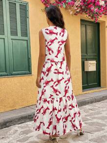 Chiquease Women Two Pieces Outfits For Daily Wear - Red - View 2