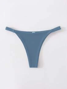 SHEIN Swim Bas de bikini unicolore pour femmes, maillot de bain d'été sexy pour la plage