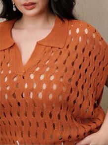 Anewsta Maglione girocollo di moda in maglia, con collo alla coreana, per donne taglia comode