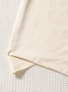 Teenage Boys Casual Loose Fit Contrast Color Pocket Decor Short Sleeve T-Shirt Pair With Shorts Or Pants - Apricot - View 6