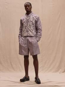 Musero Drawstring Waist Nylon Shorts Spring, Summer, Streetstyle - Khaki - View 1