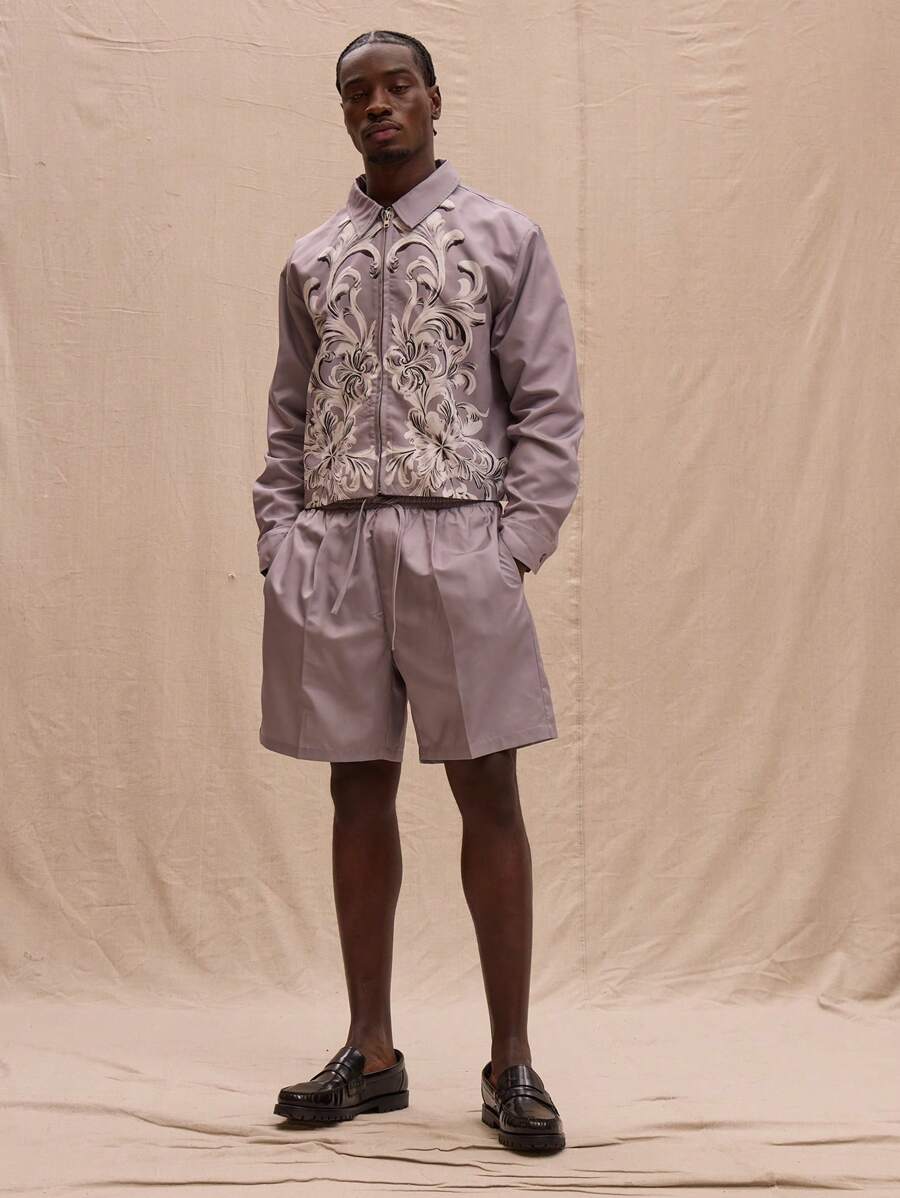 Musero Drawstring Waist Nylon Shorts Spring, Summer, Streetstyle - Khaki - View 1